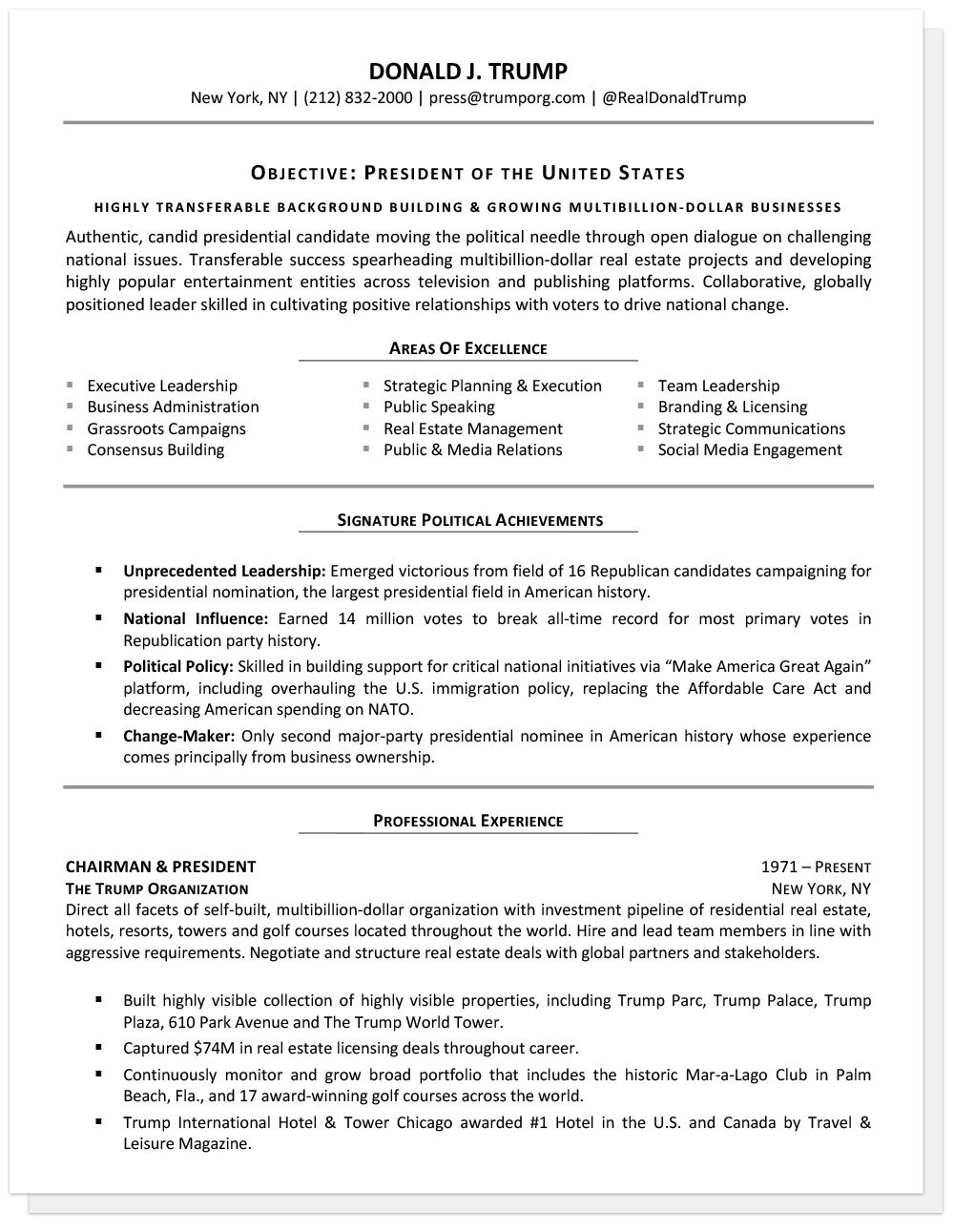 executive resume stack up 2