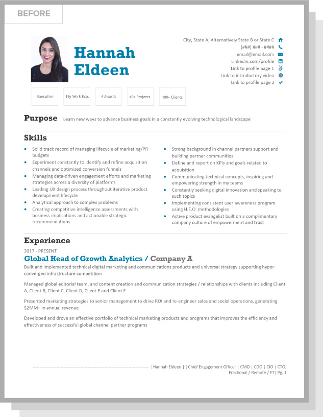 Resume example before
