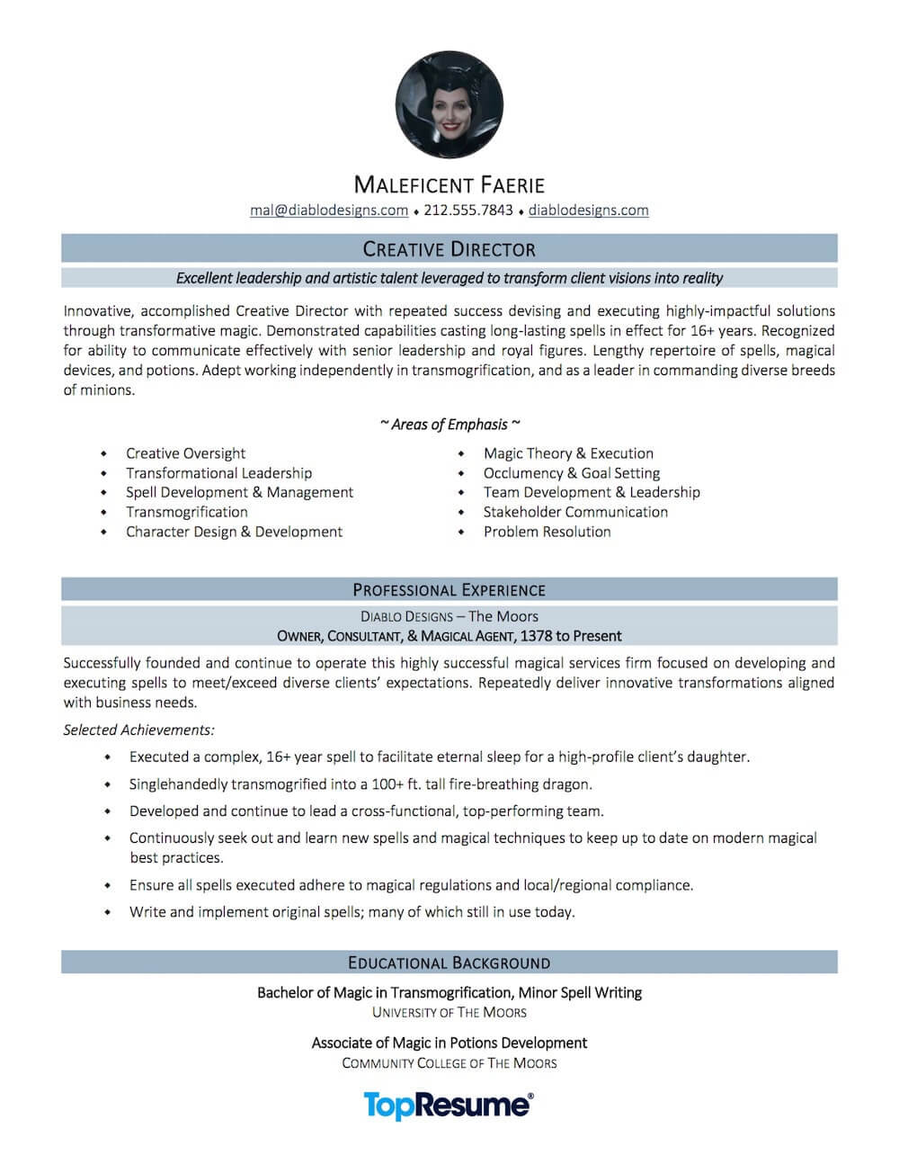 Maleficent Faerie resume